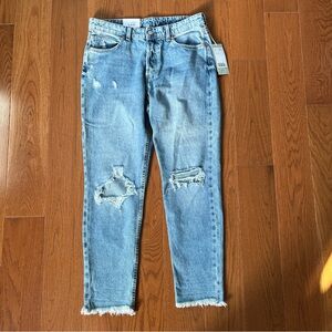 NWT H&M frayed hem ripped low waist boyfriend jean